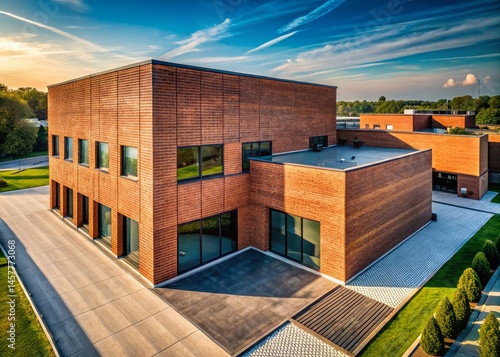 Modern Matte Brick Texture Aerial Photography: Contemporary Journaling Background