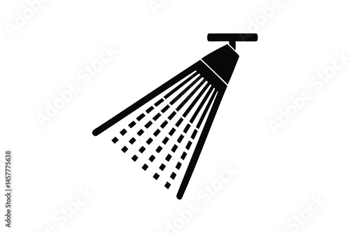 Shower sprinkler spray icon silhouette