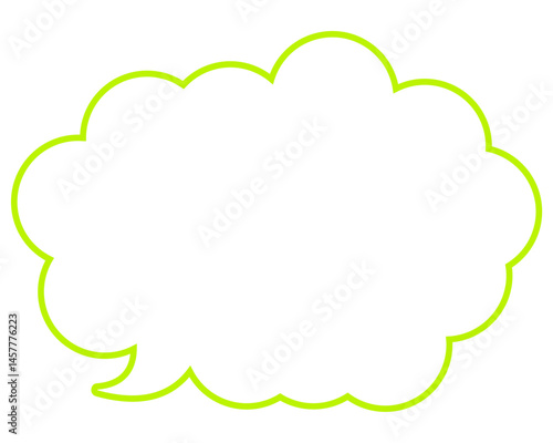 シンプルなカラー線の吹き出し　丸みのある雲形