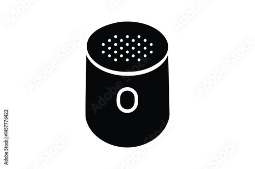 Smart speaker icon silhouette on white background