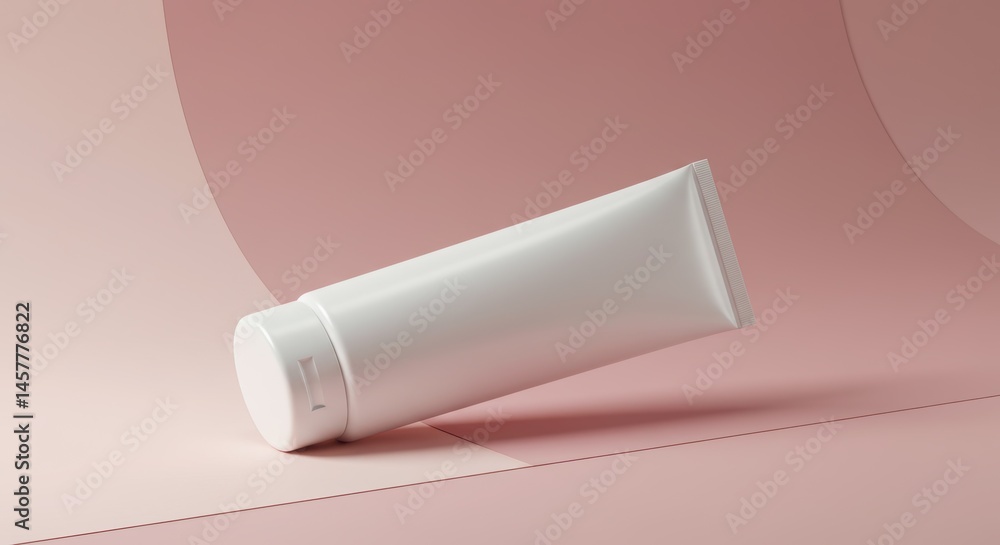 White Tube on Pink Background White Tube on Pink Background