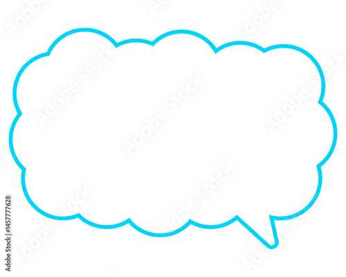 シンプルなカラー線の吹き出し　細長い雲形