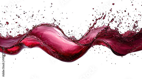 red wine splash on white background