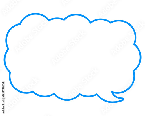 シンプルなカラー線の吹き出し　細長い雲形