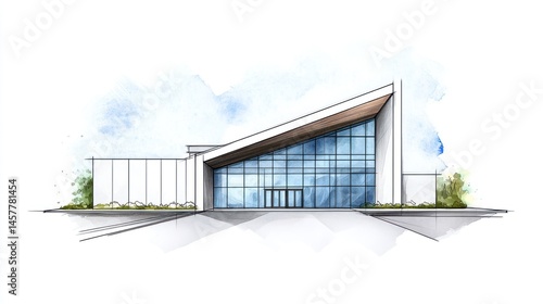 Wallpaper Mural Modern building sketch architectural design Torontodigital.ca