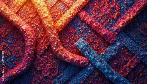 Intricate geometric textile with repeating shapes , surface pattern design, abstract background, circle