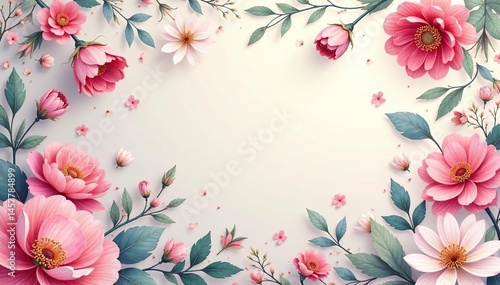 Soft pastel paisley floral pattern, delicate and flowing, calm, feminine, illustration