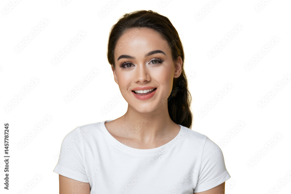 smiling young woman portrait on transparent background smiling young woman portrait on transparent background