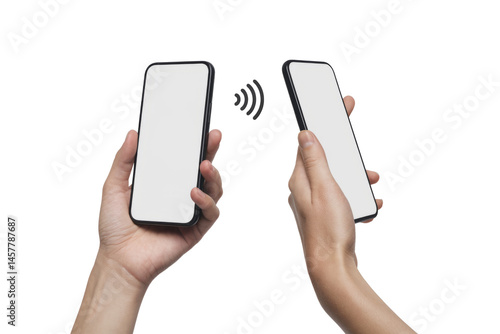 nfc phone transfer,  Isolated on Background