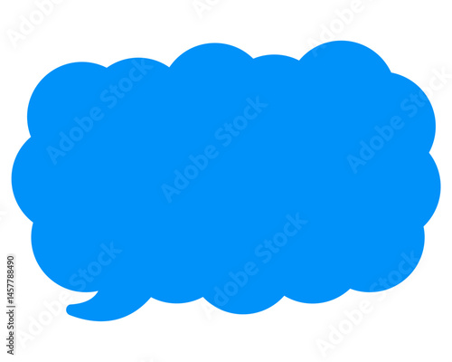 シンプルなカラーの吹き出し　細長い雲形