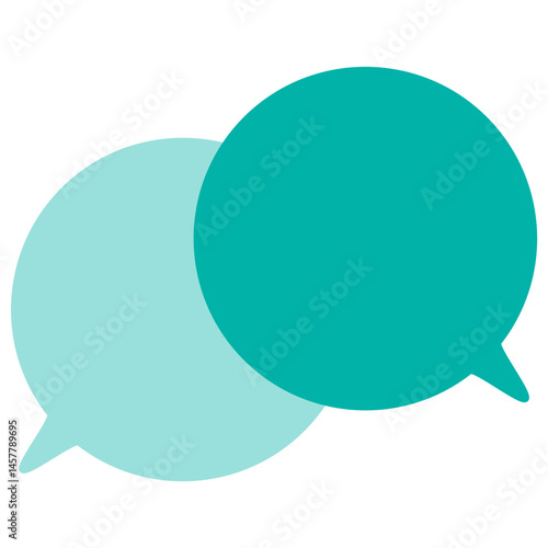 シンプルなカラーの吹き出し　重なる会話