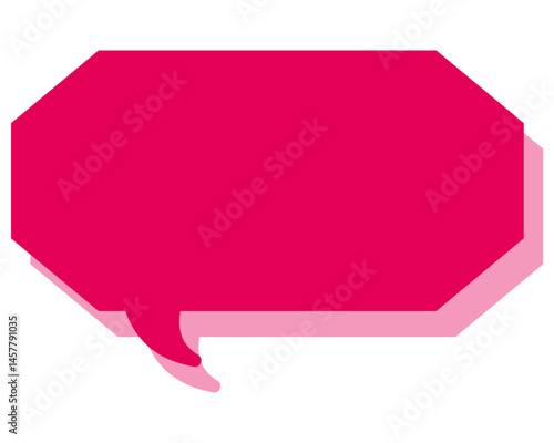 シンプルなカラーの吹き出し　細長い雲形