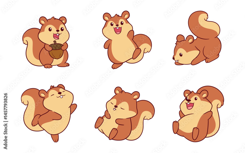 Obraz premium Cute and adorable squirrel illustration