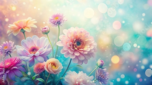 Pastel Flower Polka Dot Texture: Long Exposure Digital Art Background