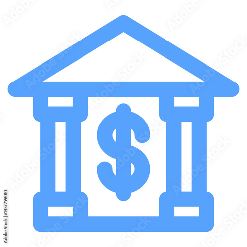 bank icon blue style
