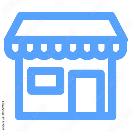 archway building icon  blue style