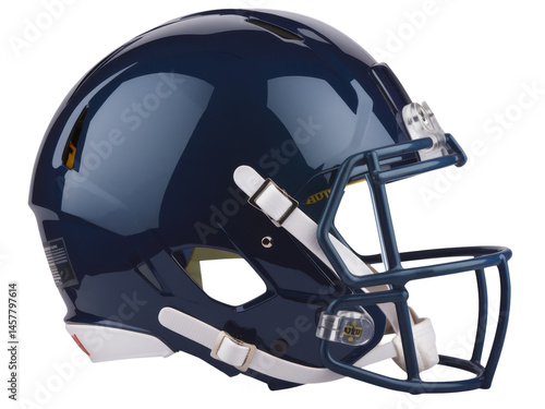 blue football helmet on white background