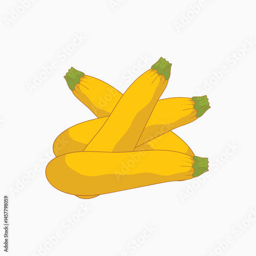 Gold rush squash vegetables flat design cartoon illustration
