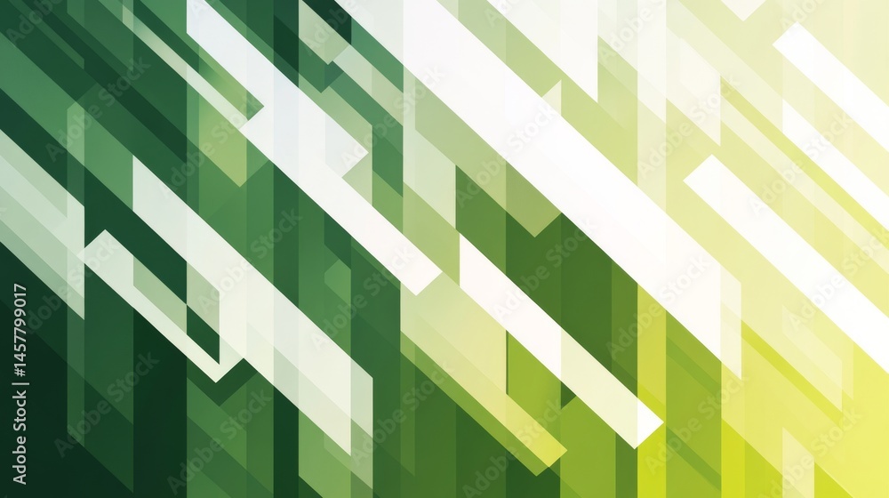 Naklejka premium Abstract Geometric Shapes in Green and White Green gradient background. Ecology concept for your graphic design, banner or poster. Vector illustration
