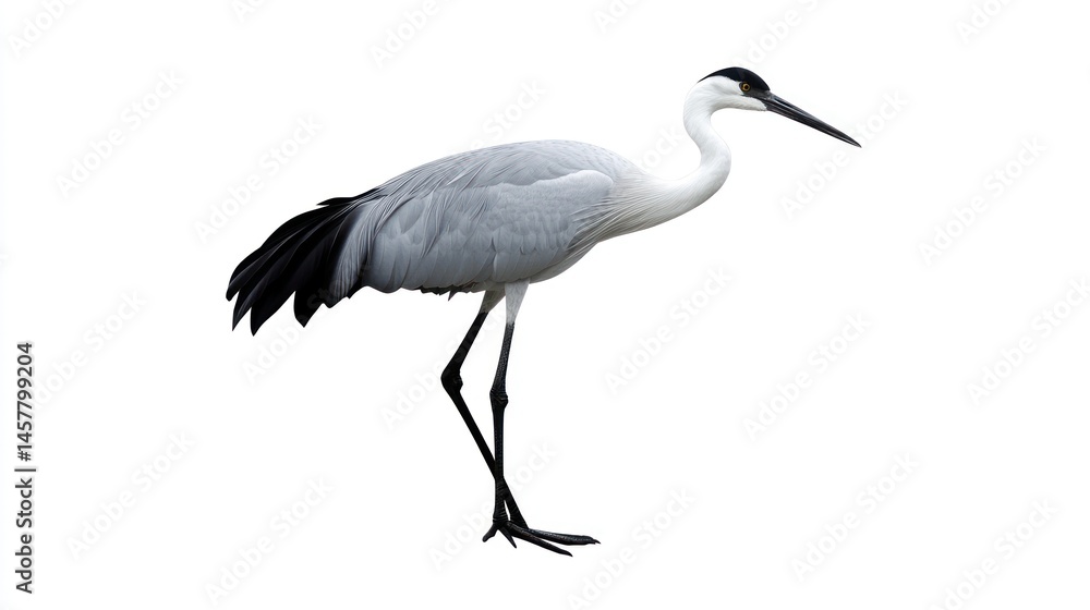 Naklejka premium Demoiselle crane on white background