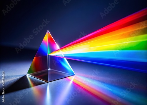 Rainbow Prism Light Refraction Food Photography, Colorful Spectrum on White Background