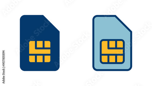 Sim card icon vector isolated on white background. Mobile slot icon. Mobile cellular phone sim card chip.