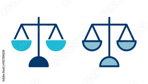Scales icon vector isolated on white background . Law scale icon. Justice sign
