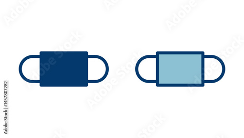 Mask icon vector isolated on white background. Man face with mask icon. Safety breathing masks. Industrial safety N95 mask. Medical mask vector icon.