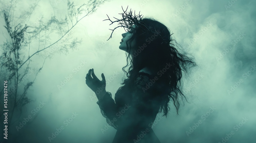 Enigmatic Woman in a Mystical Forest Enigmatic Woman in a Mystical Forest