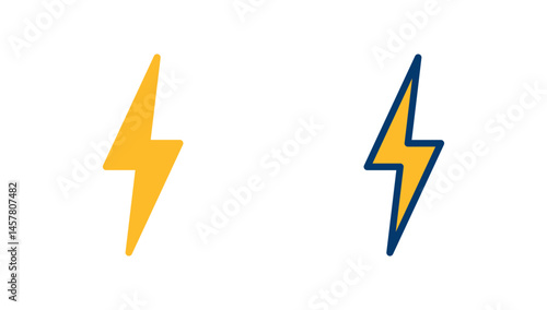 Lightning icon vector isolated on white background. Bolt icon vector. Energy and thunder electric icon