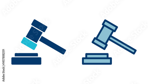 Gavel icon vector isolated on white background. Hammer icon vector. Judge Gavel Auction Icon Vector. Bid