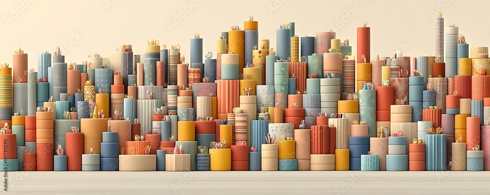 Colorful candle city skyline Colorful candle city skyline