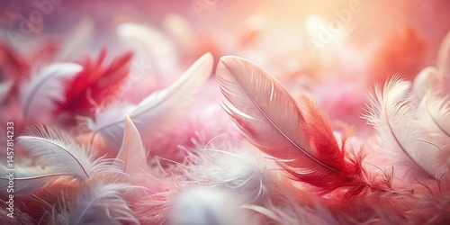 Romantic Valentine's Day Feather Pattern Soft Focus Background