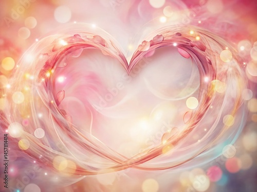 Romantic Watercolor Circle Valentine's Day Illustration - Long Exposure Effect