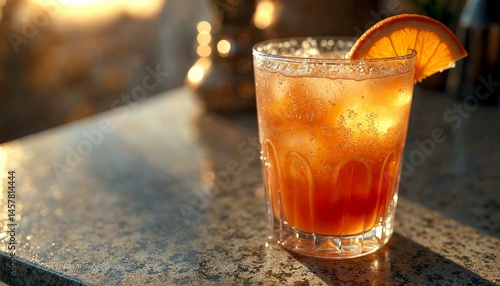 Obraz na płótnie Tangerine Cocktail at Golden Hour w salonie