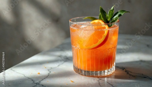 Obraz na płótnie Cocktail Shadow with Citrus Carrot Zest on Marble w salonie