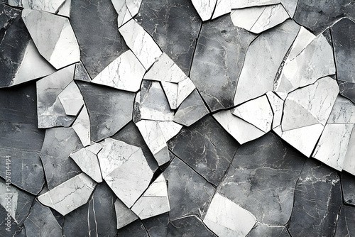 Abstract pattern of fragmented stone.