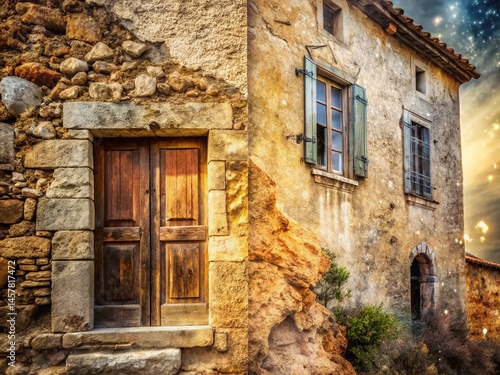 Rustic Earthy Architecture Background: Double Exposure Speckle Texture