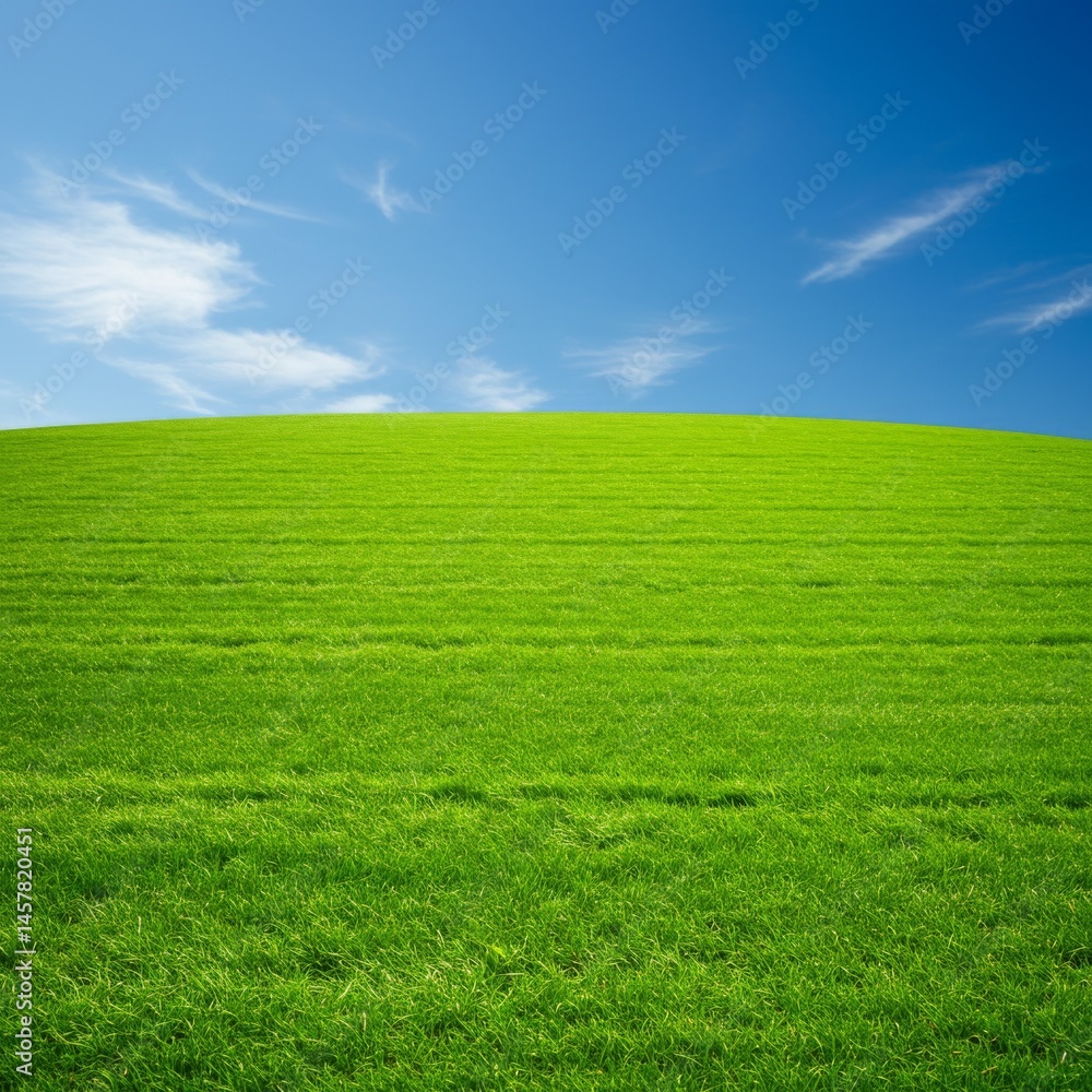 Obraz premium Green Grassy Hill Under Blue Sky