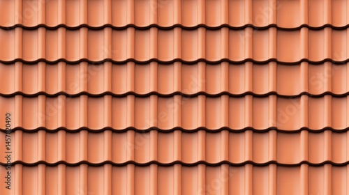 Orange clay roof tiles texture background