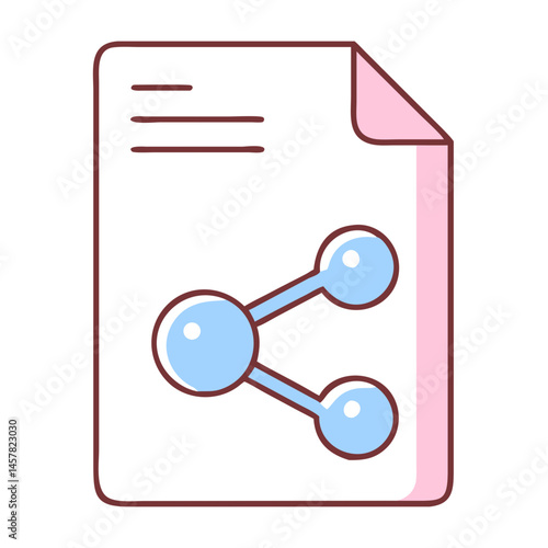 Document with Share Icon in Minimalist Style  