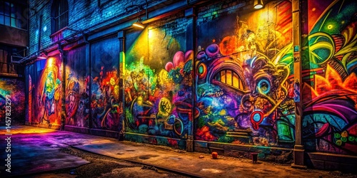 Whimsical Graffiti Wall Texture: Low Light Journal Background