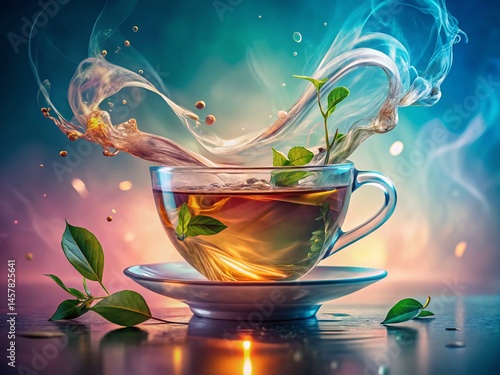 Whimsical Tea Leaf Patterns: Long Exposure Nature Photography for Prints