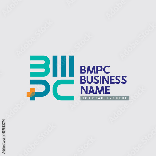 Medical & Pharmacy vector logo using letters B, M, P and C