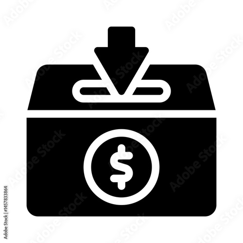 donation box glyph icon