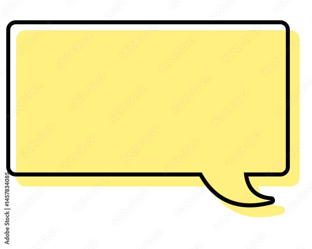 Naklejka premium シンプルな線がずれた吹き出し 四角形