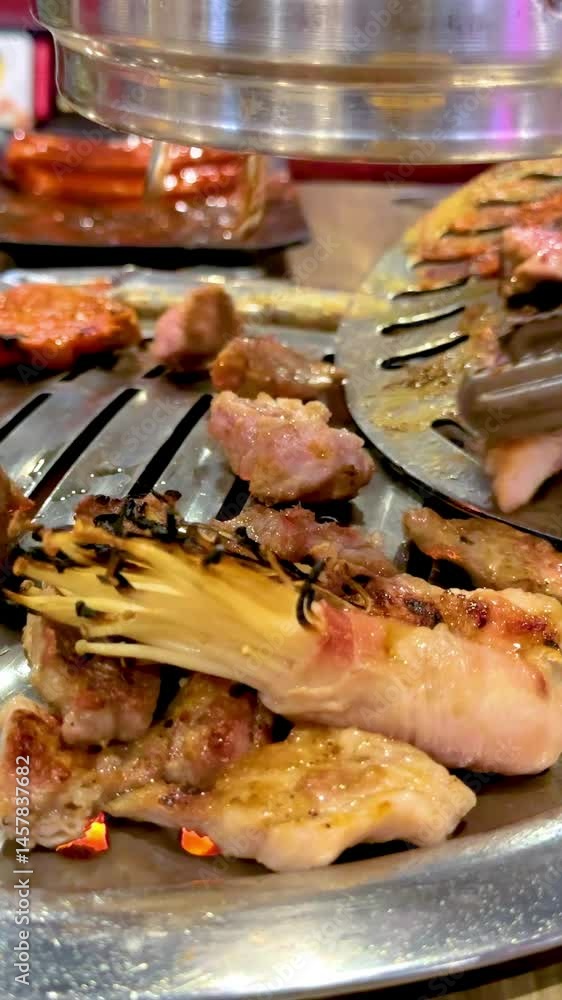 Korean BBQ Grilling in Bangkok Restaurant Korean BBQ Grilling in Bangkok Restaurant