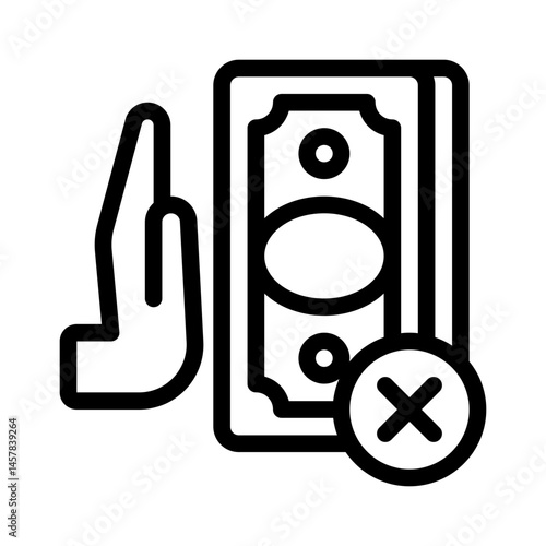 greedy hand line icon