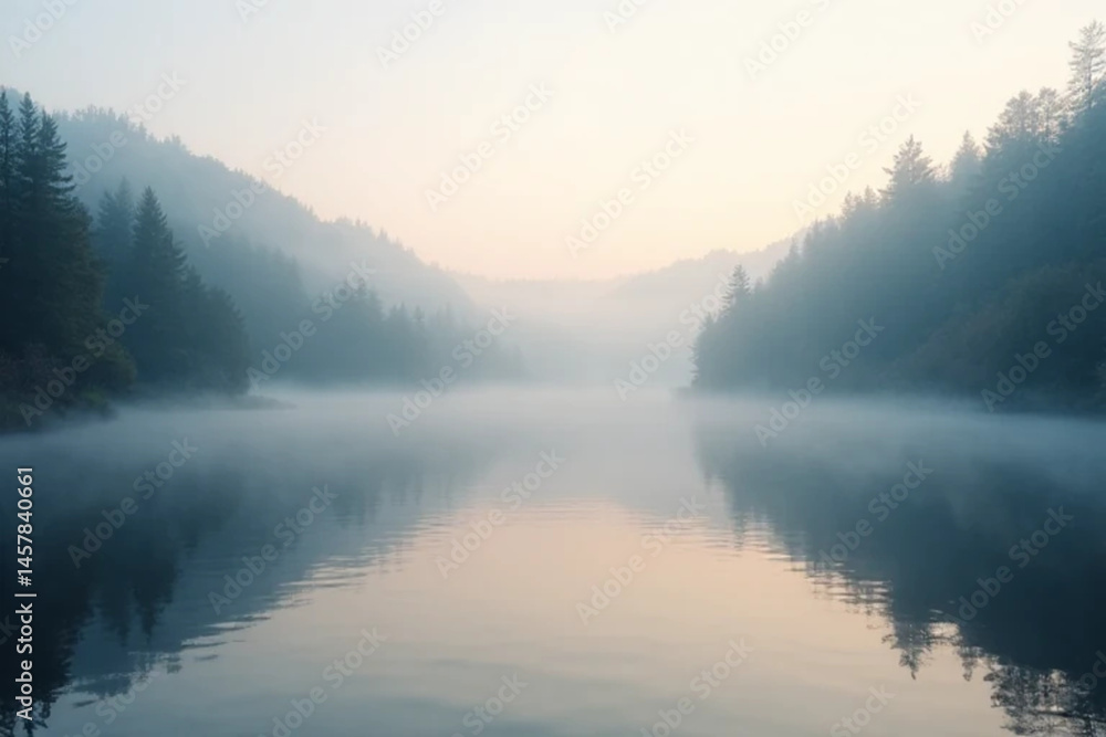 Fototapeta premium misty morning on the river