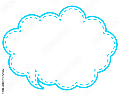 シンプルなカラー線の吹き出し　丸みのある雲形